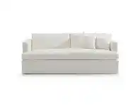 LivingStyles Birkshire Fabric Slip Cover Sofa, 3 Seater, White offer