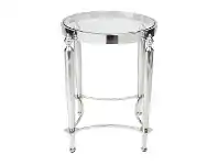 LivingStyles Jak Stainless Steel Round Side Table, Nickel offer