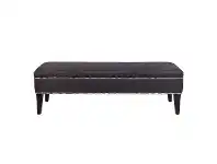 LivingStyles Manhattan Studded Fabric Ottoman Bench, 140cm, Charcoal offer