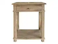 LivingStyles Phyllis Oak Timber Side Table, Large, Lime Washed Oak offer