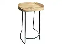 LivingStyles Mordale Elm & Iron Bar Stool, Natural offer