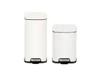 LivingStyles EKO Stella 2 Piece Stainless Steel Pedal Waste Bin Set, 30/6 Litre offer