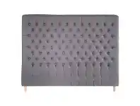 LivingStyles Chesterfield Tufted Linen Bed Headboard, King Charcoal offer