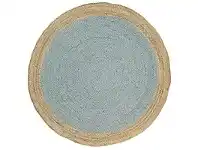Hampton II Reversible Jute Round Rug, 150cm, Blue