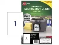 Officeworks Avery 1UP Chemical Grade Laser Labels 208 x 295mm 10 Sheets offer