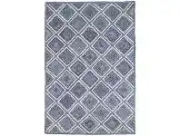 Artisan Parquetry Handmade Jute Rug, 220x150cm, Denim