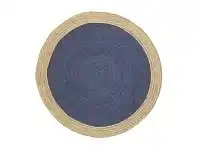 Hampton II Reversible Jute Round Rug, 150cm, Navy