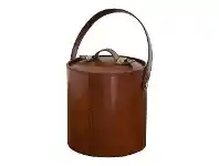 LivingStyles Winston Leather & Stainless Steel Ice Bucket with Tongs offer