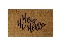 Hey, Hi, Hello Coir Doormat, 75x45cm