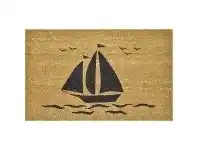 Sailing Silhouette Coir Doormat, 75x45cm