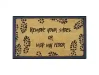 Remove Shoes Or Mop Floor Coir & Rubber Doormat, 70x40cm