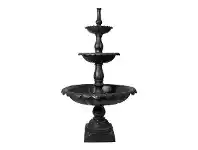 LivingStyles Lisbon Cast Iron Self Contained Garden Fountain, 3 Tier, Black offer