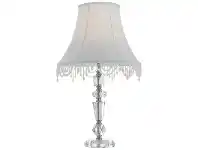 LivingStyles Eden Glass Base Table Lamp, Chrome offer