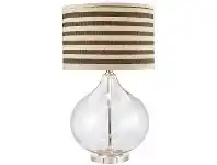 LivingStyles Eloise Glass Base Table Lamp, Stripe Shade offer
