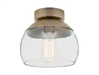 LivingStyles Tammy Metal & Glass DIY Batten Fix Ceiling Light, Brass offer