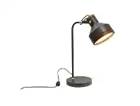 LivingStyles Clinton Metal Table Lamp, Dark Grey offer