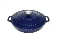 LivingStyles Chasseur Cast Iron Round Casserole, 30cm, French Blue offer