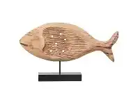 LivingStyles Neptune Chiselled Mango Wood Wide Fish Decor offer