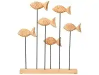 LivingStyles Neptune Chiselled Mango Wood School of Fish Decor offer