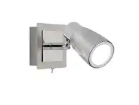 LivingStyles Alecia Metal LED Wall Spotlight with Switch, Brushded Chrome offer