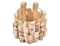 LivingStyles Channing Birch Wood Round Tealight Holder, Medium offer