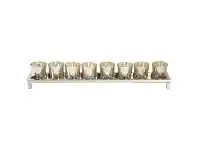 LivingStyles Zofia 8 Piece Glass Votive Set with Metal Tray, Rectangular offer