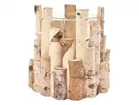 LivingStyles Channing Birch Wood Round Tealight Holder, Large offer