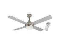 LivingStyles Glendale Celing Fan with Light & Remote, 120cm/48", Brushed Chrome offer