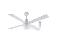 LivingStyles Kimberley II Ceiling Fan with Light & Remote, 120cm/48", White offer