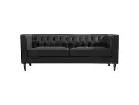 LivingStyles Tuxedo Tufted Fabric Sofa, 3 Seater, Charcoal offer