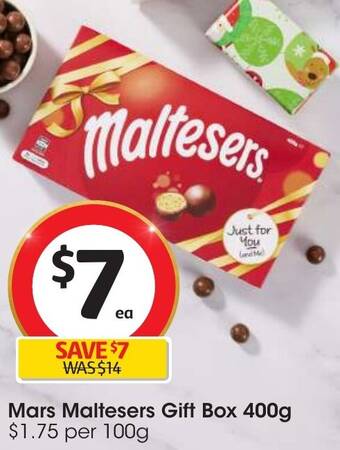 Coles Mars Maltesers Gift Box 400g offer