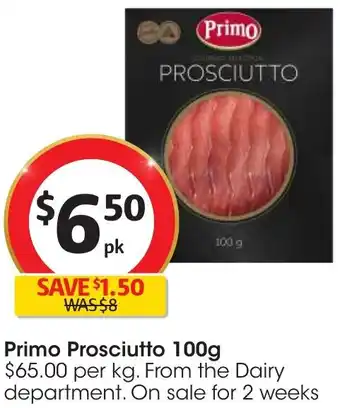 Coles Primo Prosciutto 100g offer