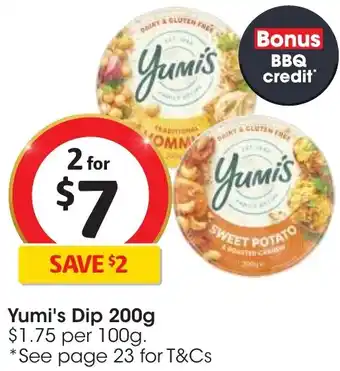 Coles Yumi's Dip 200g offer