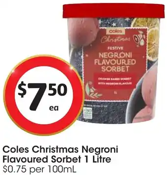 Coles Christmas Negroni Flavoured Sorbet 1 Litre