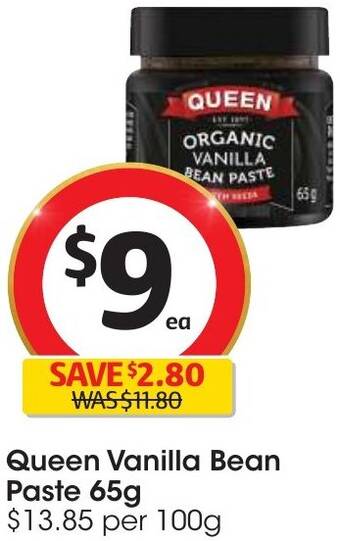 Coles Queen Vanilla Bean Paste 65g offer