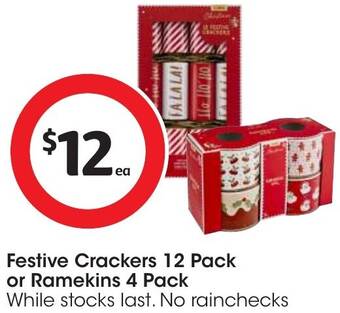 Coles Festive Crackers 12 Pack or Ramekins 4 Pack offer
