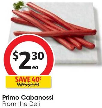 Coles Primo Cabanossi offer