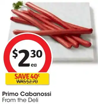 Coles Primo Cabanossi offer