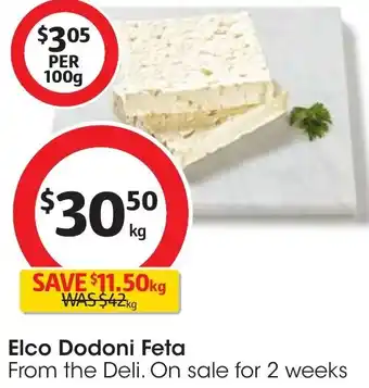 Coles Elco Dodoni Feta offer