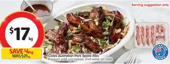 Coles Coles Australian Pork Spare Ribs offer