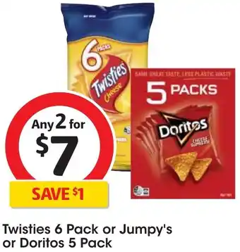 Twisties 6 Pack or Jumpy's or Doritos 5 Pack