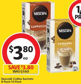 Coles Nescafé Coffee Sachets 8 Pack-10 Pack offer