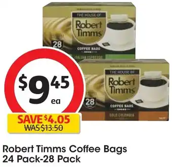 Coles Robert Timms Coffee Bags 24 Pack-28 Pack offer