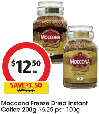 Coles Moccona Freeze Dried Instant Coffee 200g offer