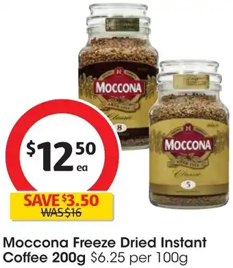 Coles Moccona Freeze Dried Instant Coffee 200g offer