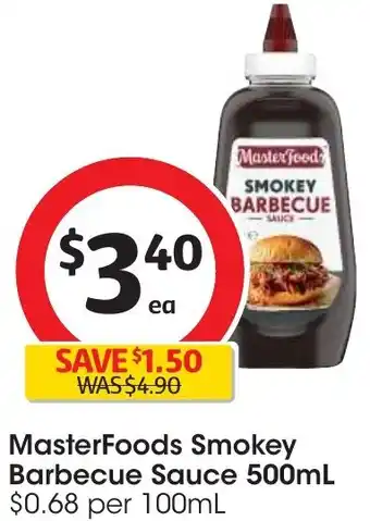 Coles MasterFoods Smokey Barbecue Sauce 500mL offer