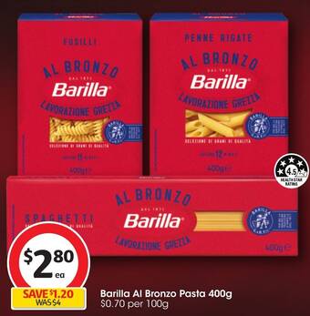Coles Barilla Al Bronzo Pasta 400g offer