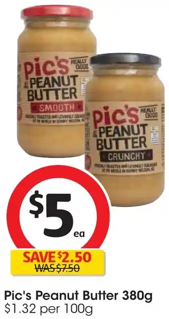 Coles Pic's Peanut Butter 380g offer