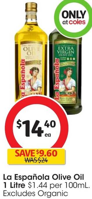 Coles La Española Olive Oil 1 Litre offer