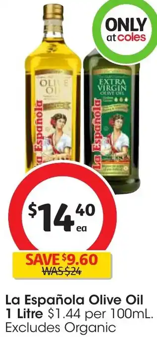 Coles La Española Olive Oil 1 Litre offer
